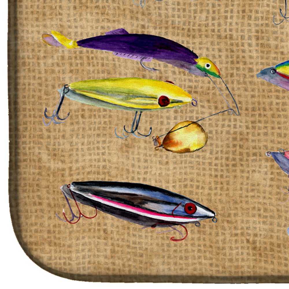 Fishing Lures Dish Drying Mat Absorbent Dish Drying Mat Pad for Kitchen Counter Dish Drainer Mat for Countertop, 14 x 21", Multicolor