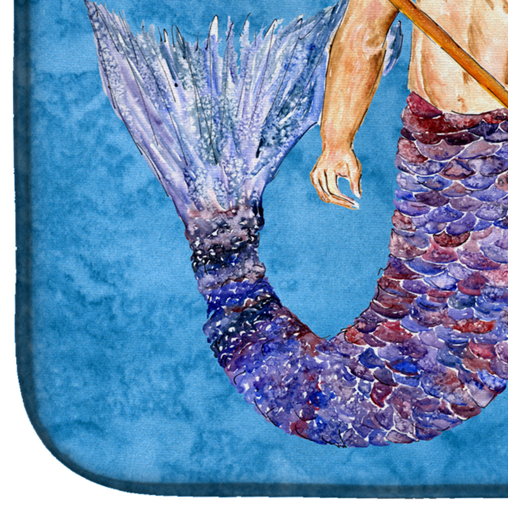 Mermaid and Merman Dish Drying Mat Absorbent Dish Drying Mat Pad for Kitchen Counter Dish Drainer Mat for Countertop, 14 x 21", Multicolor