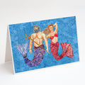Mermaid and Merman Greeting Cards Pack of 8 Blank Cards with Envelopes Whimsical A7 Size 5x7