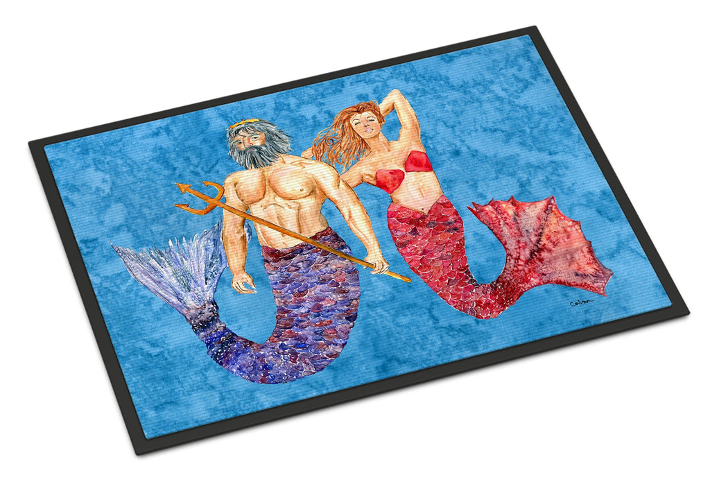 Mermaid and Merman Doormat Indoor Outdoor 24H X 36W Front Door Mat Rugs for Entryway, Non Slip Washable Low Pile,