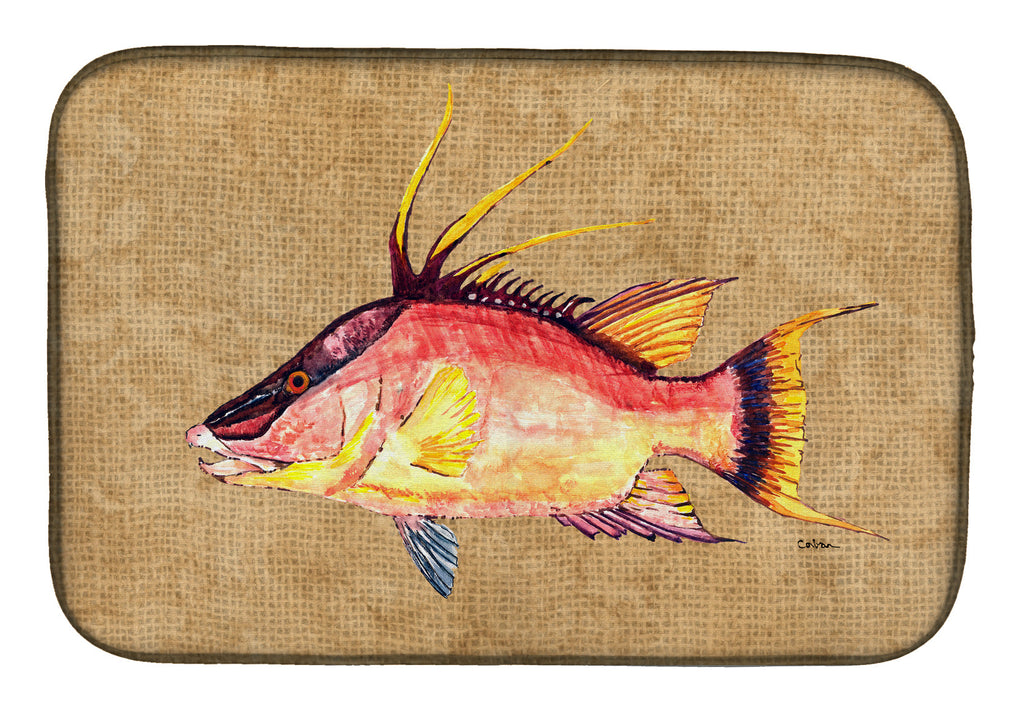 Hog Snapper Dish Drying Mat Absorbent Dish Drying Mat Pad for Kitchen Counter Dish Drainer Mat for Countertop, 14 x 21", Multicolor