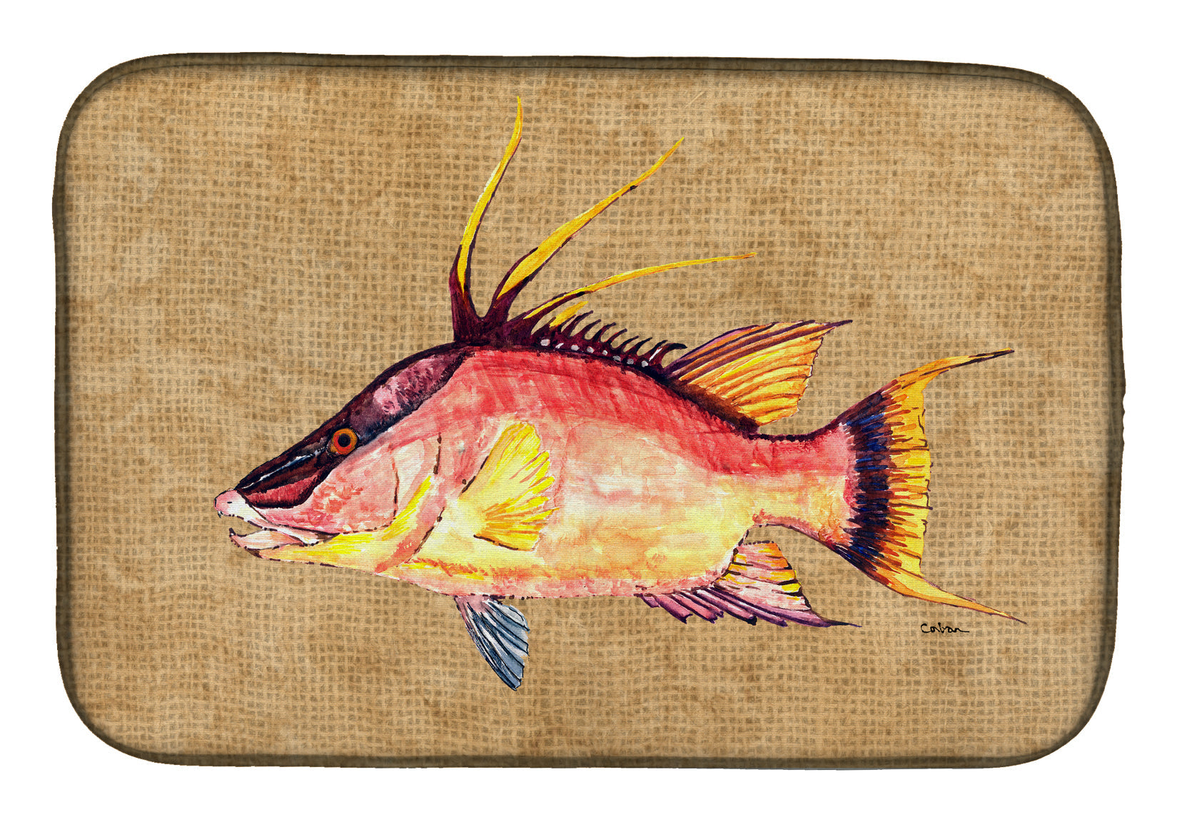 Hog Snapper Dish Drying Mat Absorbent Dish Drying Mat Pad for Kitchen Counter Dish Drainer Mat for Countertop, 14 x 21", Multicolor