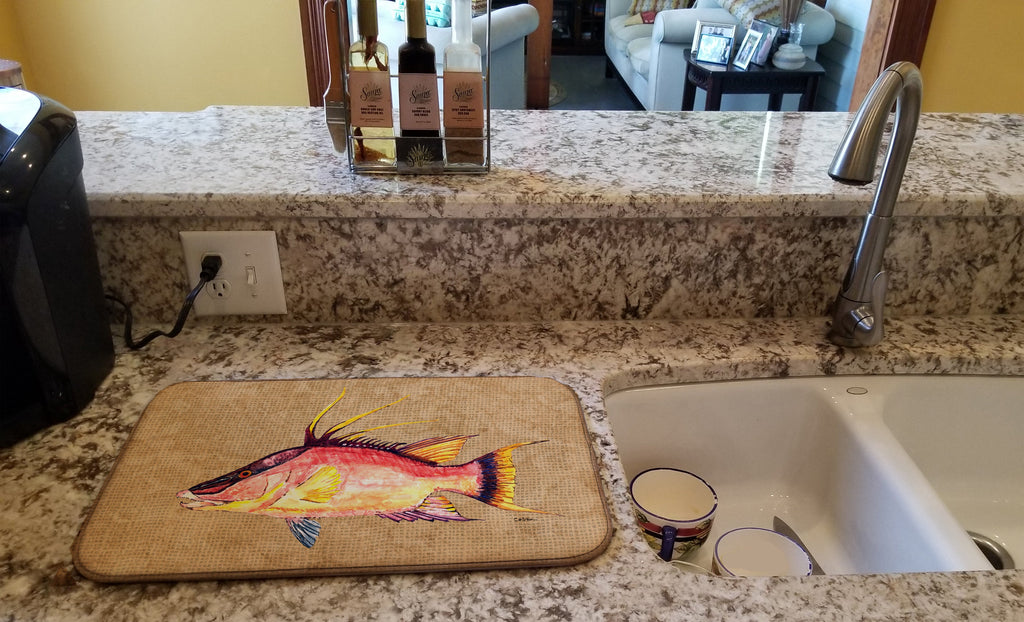 Hog Snapper Dish Drying Mat Absorbent Dish Drying Mat Pad for Kitchen Counter Dish Drainer Mat for Countertop, 14 x 21", Multicolor