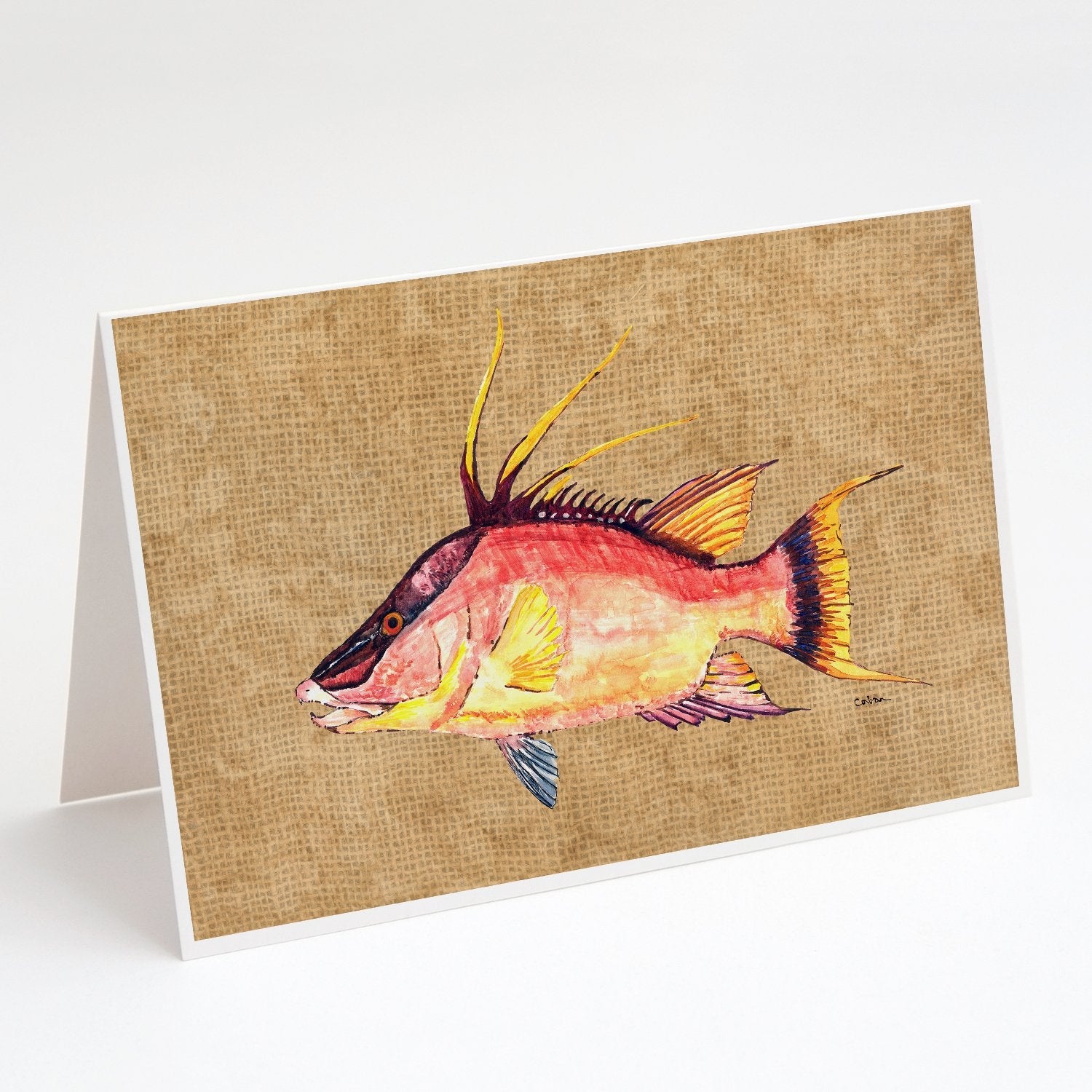 Hog Snapper Greeting Cards Pack of 8 Blank Cards with Envelopes Whimsical A7 Size 5x7