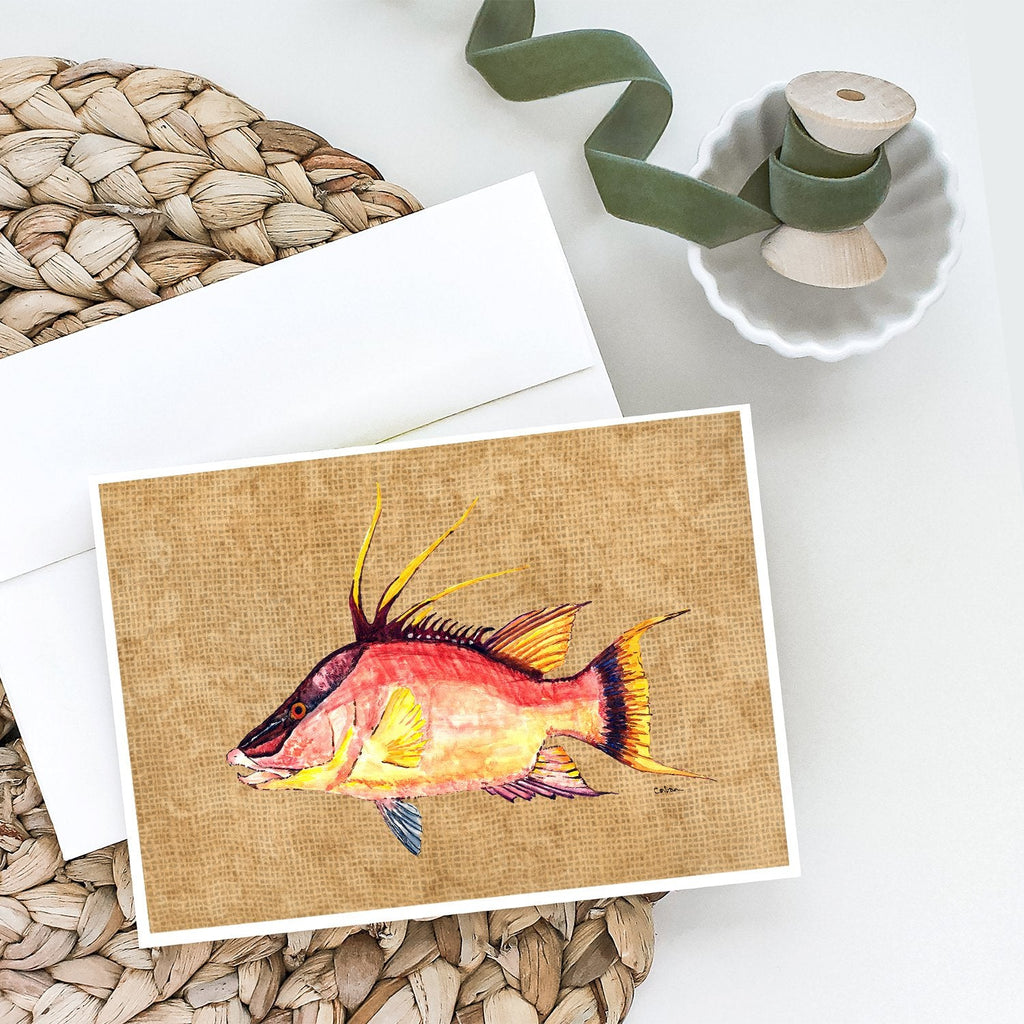 Hog Snapper Greeting Cards Pack of 8 Blank Cards with Envelopes Whimsical A7 Size 5x7