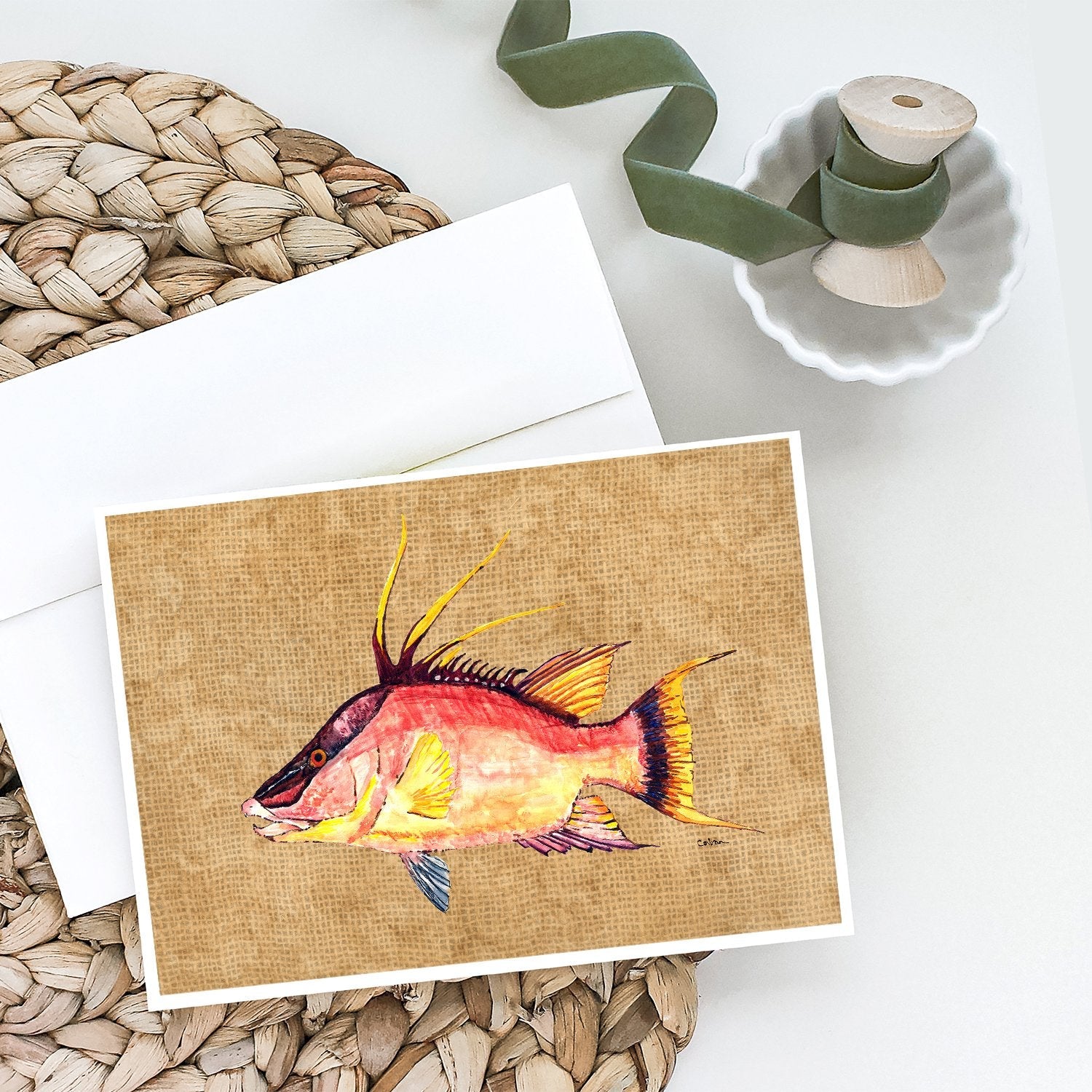 Hog Snapper Greeting Cards Pack of 8 Blank Cards with Envelopes Whimsical A7 Size 5x7