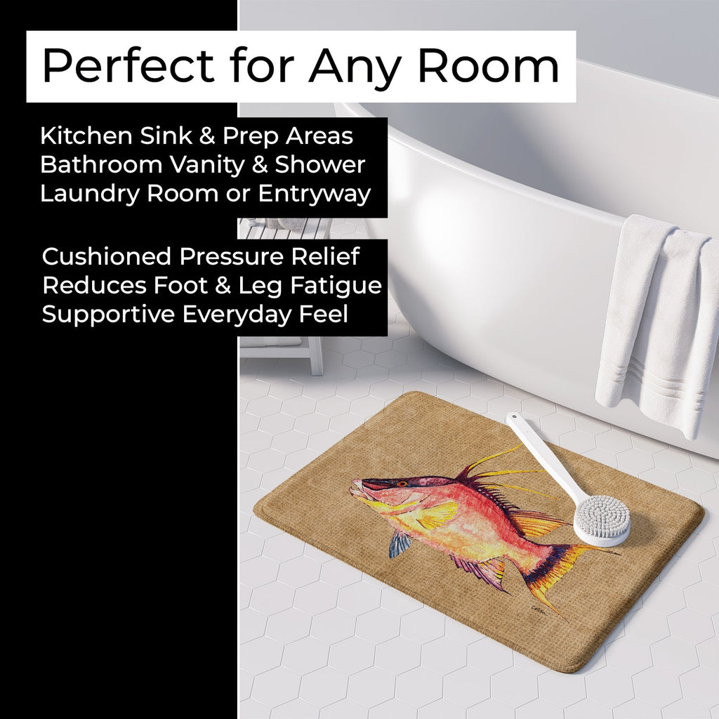 Hog Snapper Memory Foam Kitchen Mat Machine Washable Anti-Fatigue Cushion Comfort Bath or Kitchen Rug