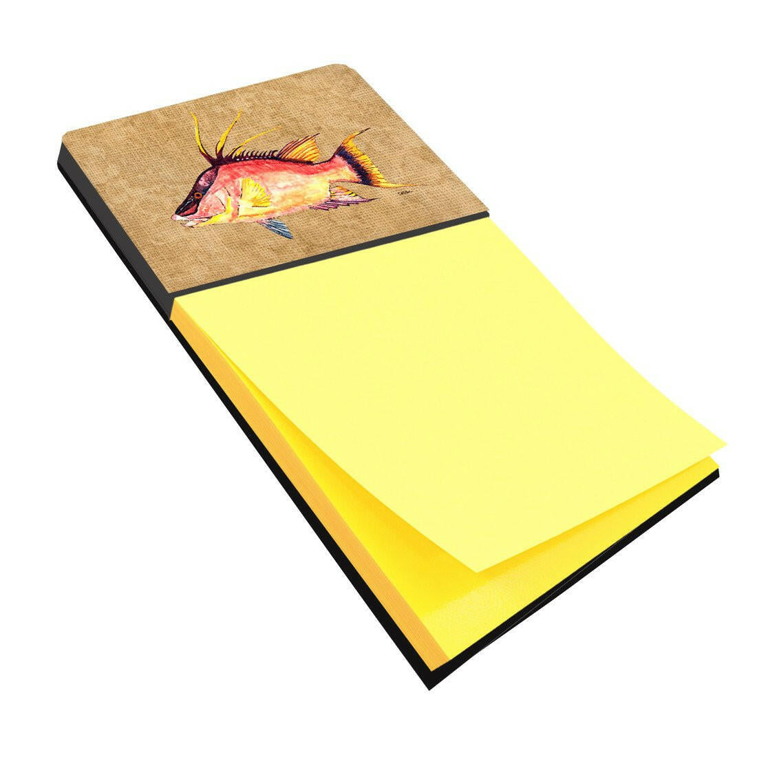 Hog Snapper Watercolor Sticky Note Holder Refillable Dispenser Desk Accessory 3x3 Pad Gift