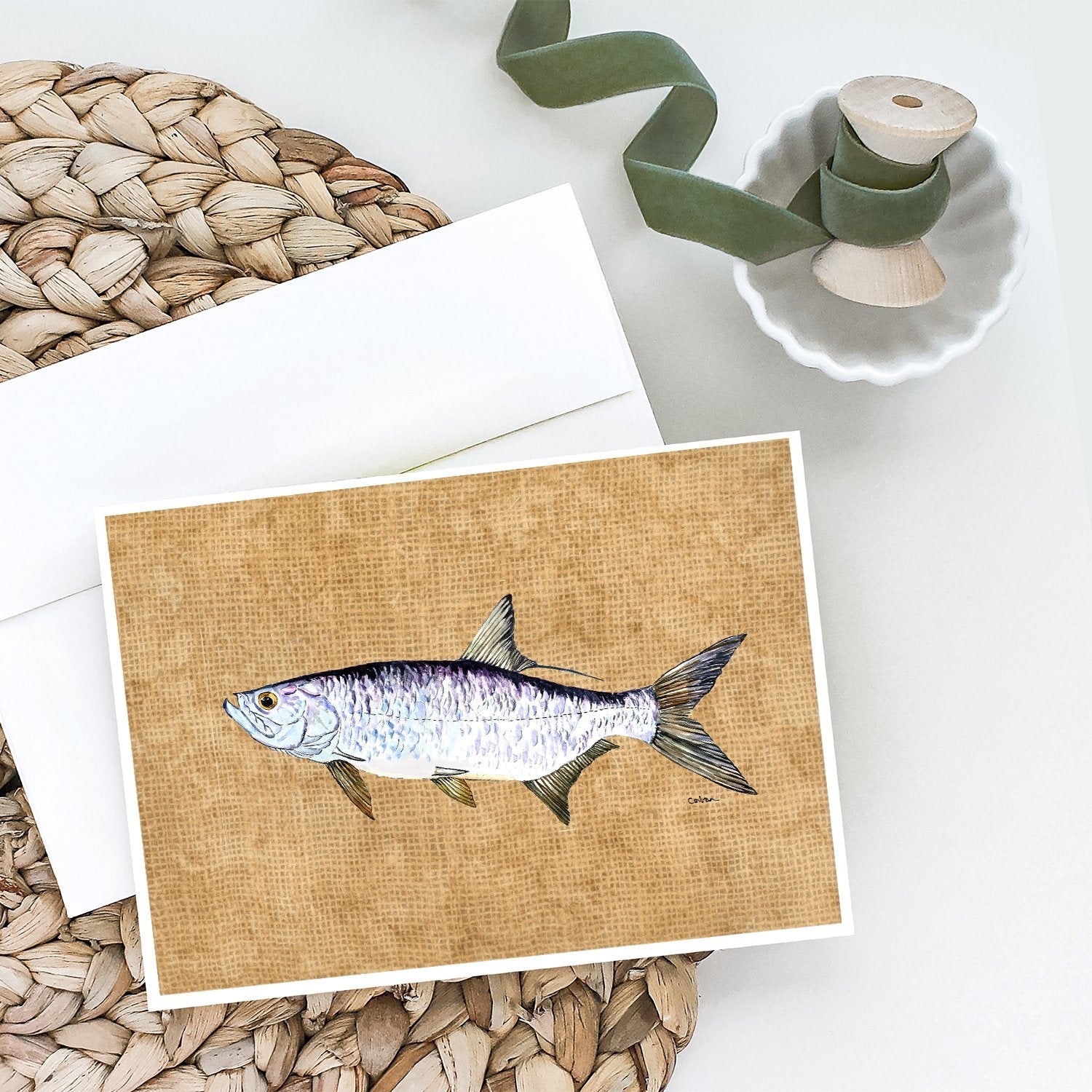 Tarpon Greeting Cards Pack of 8 Blank Cards with Envelopes Whimsical A7 Size 5x7