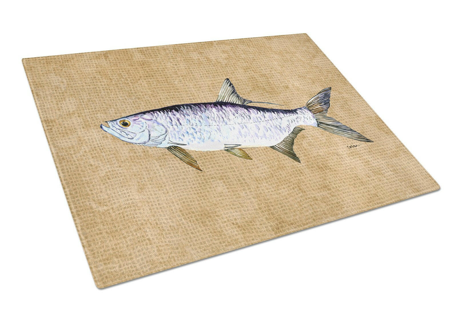 Tarpon Cutting Board Tempered Glass Kitchen Cutting Surface, Heat Resistant Chopping, Non-Slip Feet, Food Prep & Serving