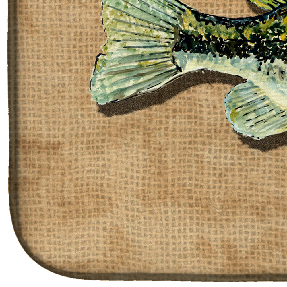 Small Mouth Bass Dish Drying Mat Absorbent Dish Drying Mat Pad for Kitchen Counter Dish Drainer Mat for Countertop, 14 x 21", Multicolor