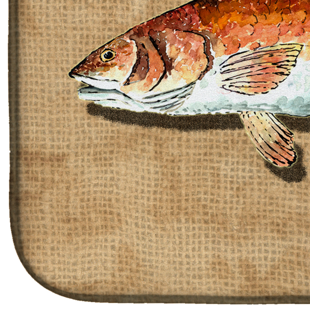 Red Fish Dish Drying Mat Absorbent Dish Drying Mat Pad for Kitchen Counter Dish Drainer Mat for Countertop, 14 x 21", Multicolor