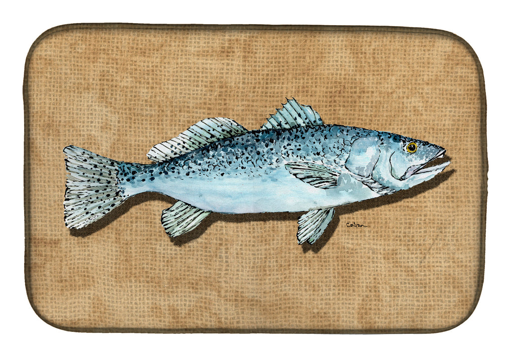 Speckled Trout Dish Drying Mat Absorbent Dish Drying Mat Pad for Kitchen Counter Dish Drainer Mat for Countertop, 14 x 21", Multicolor