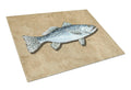 Speckled Trout Cutting Board Tempered Glass Kitchen Cutting Surface, Heat Resistant Chopping, Non-Slip Feet, Food Prep & Serving