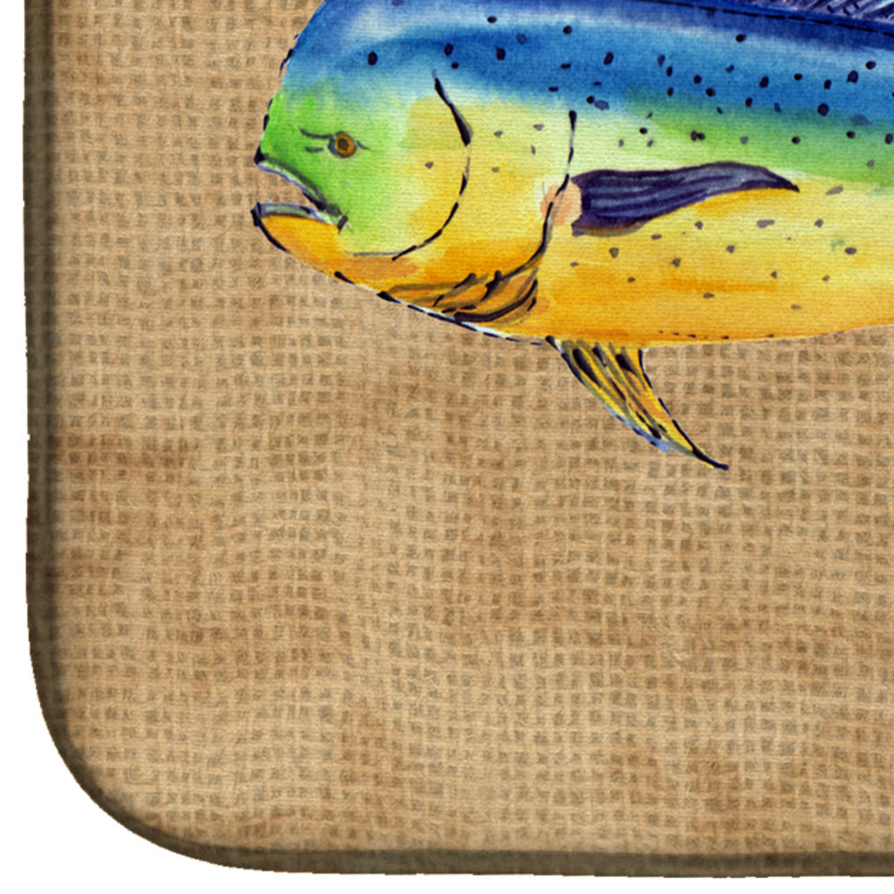 Dolphin Mahi Mahi Dish Drying Mat Absorbent Dish Drying Mat Pad for Kitchen Counter Dish Drainer Mat for Countertop, 14 x 21", Multicolor