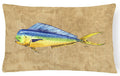 Dolphin Mahi Mahi Decorative Throw Pillow 12x16 Indoor Outdoor Accent Cushion, Fabric Cover with Insert for Sofa, Bed, Porch & Living Room