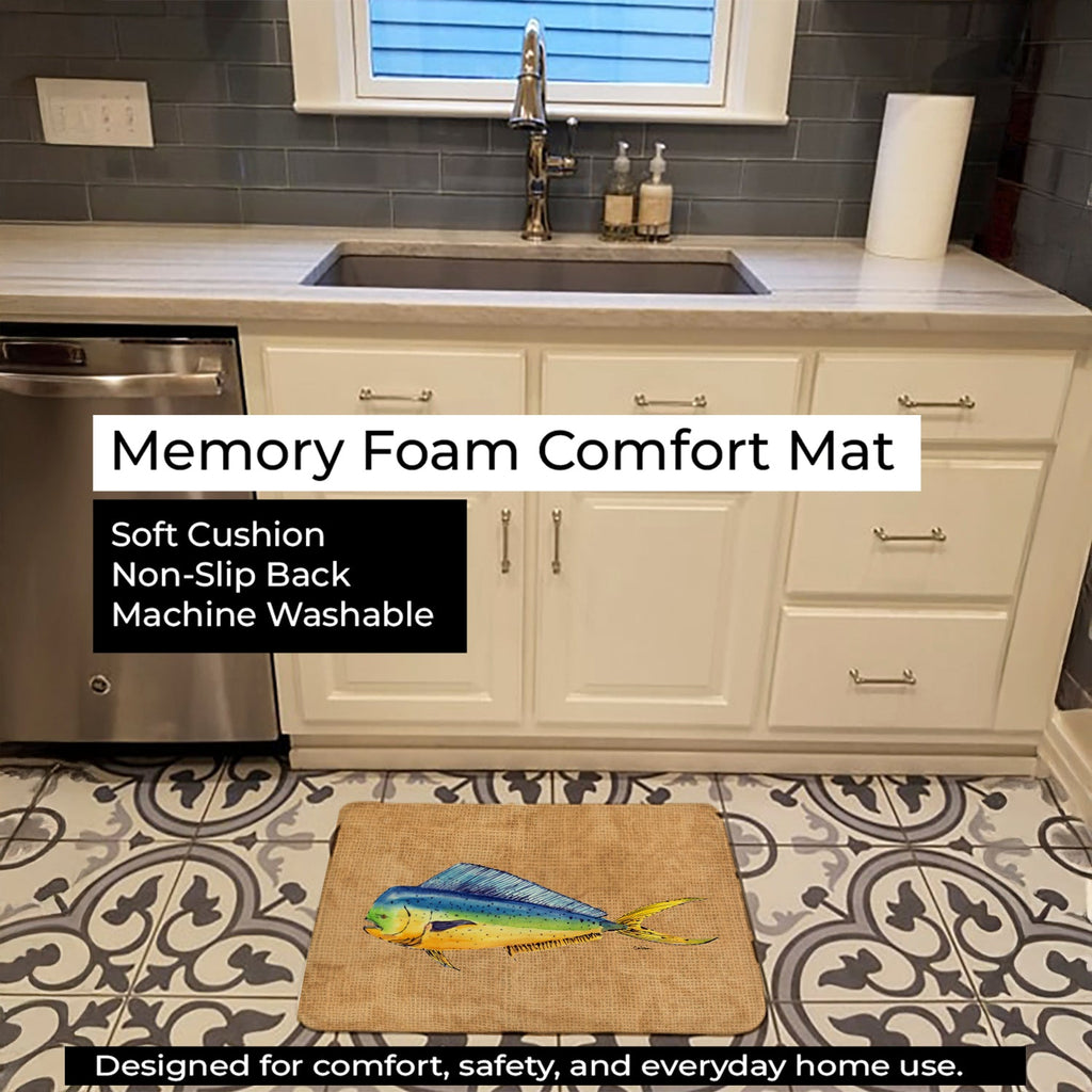 Dolphin Mahi Mahi Memory Foam Kitchen Mat Machine Washable Anti-Fatigue Cushion Comfort Bath or Kitchen Rug