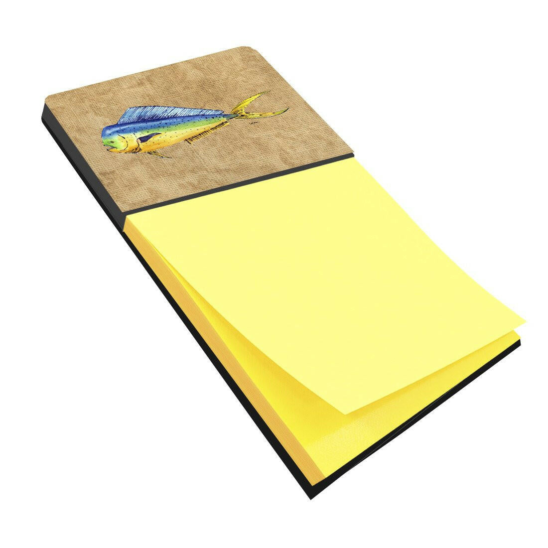 Dolphin Mahi Mahi Watercolor Sticky Note Holder Refillable Dispenser Desk Accessory 3x3 Pad Gift