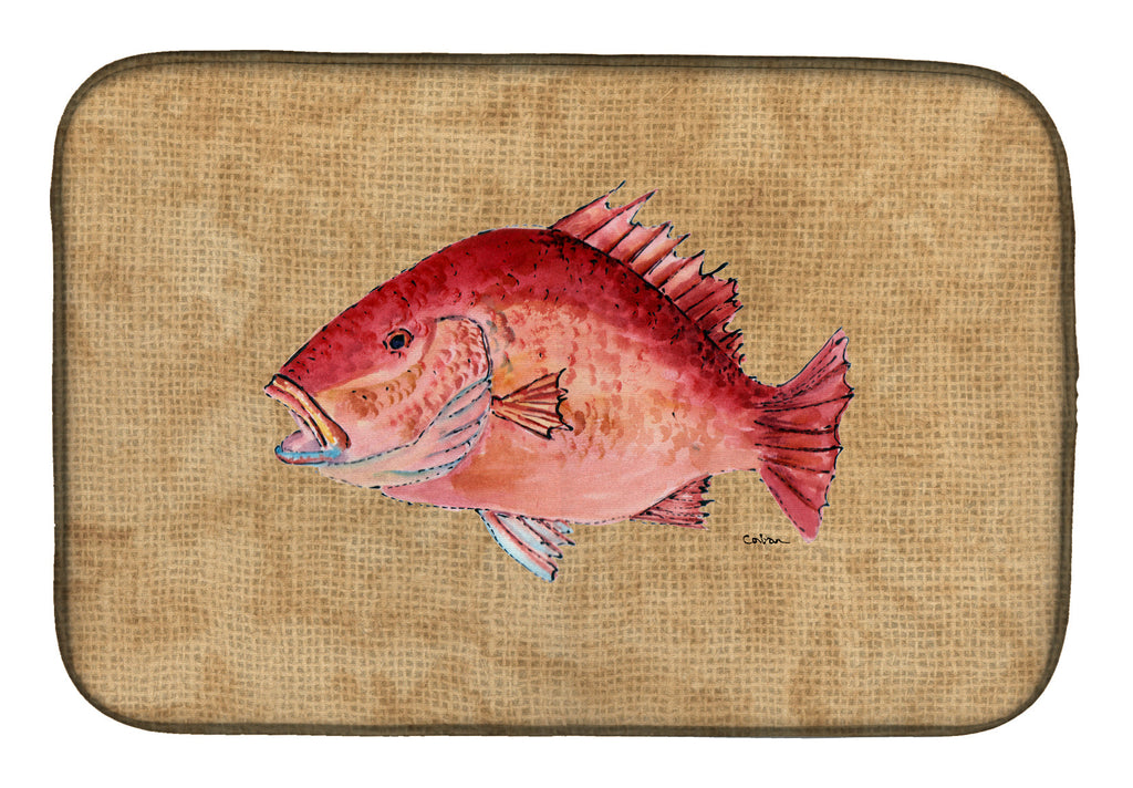 Strawberry Snapper Dish Drying Mat Absorbent Dish Drying Mat Pad for Kitchen Counter Dish Drainer Mat for Countertop, 14 x 21", Multicolor
