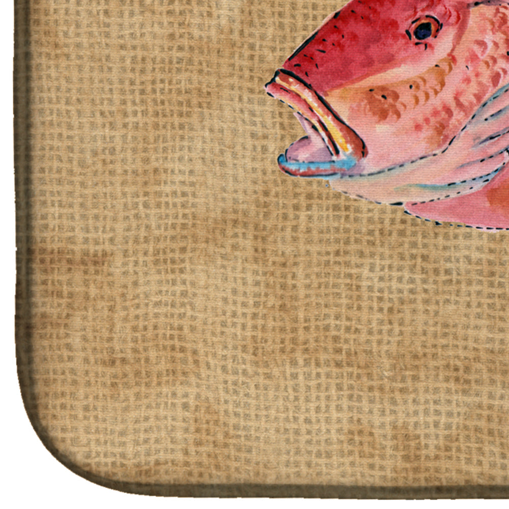 Strawberry Snapper Dish Drying Mat Absorbent Dish Drying Mat Pad for Kitchen Counter Dish Drainer Mat for Countertop, 14 x 21", Multicolor