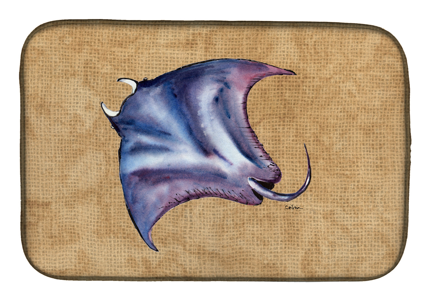 Stingray Dish Drying Mat Absorbent Dish Drying Mat Pad for Kitchen Counter Dish Drainer Mat for Countertop, 14 x 21", Multicolor