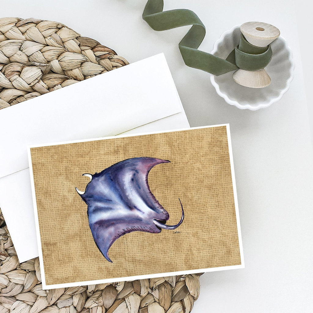 Stingray Greeting Cards Pack of 8 Blank Cards with Envelopes Whimsical A7 Size 5x7