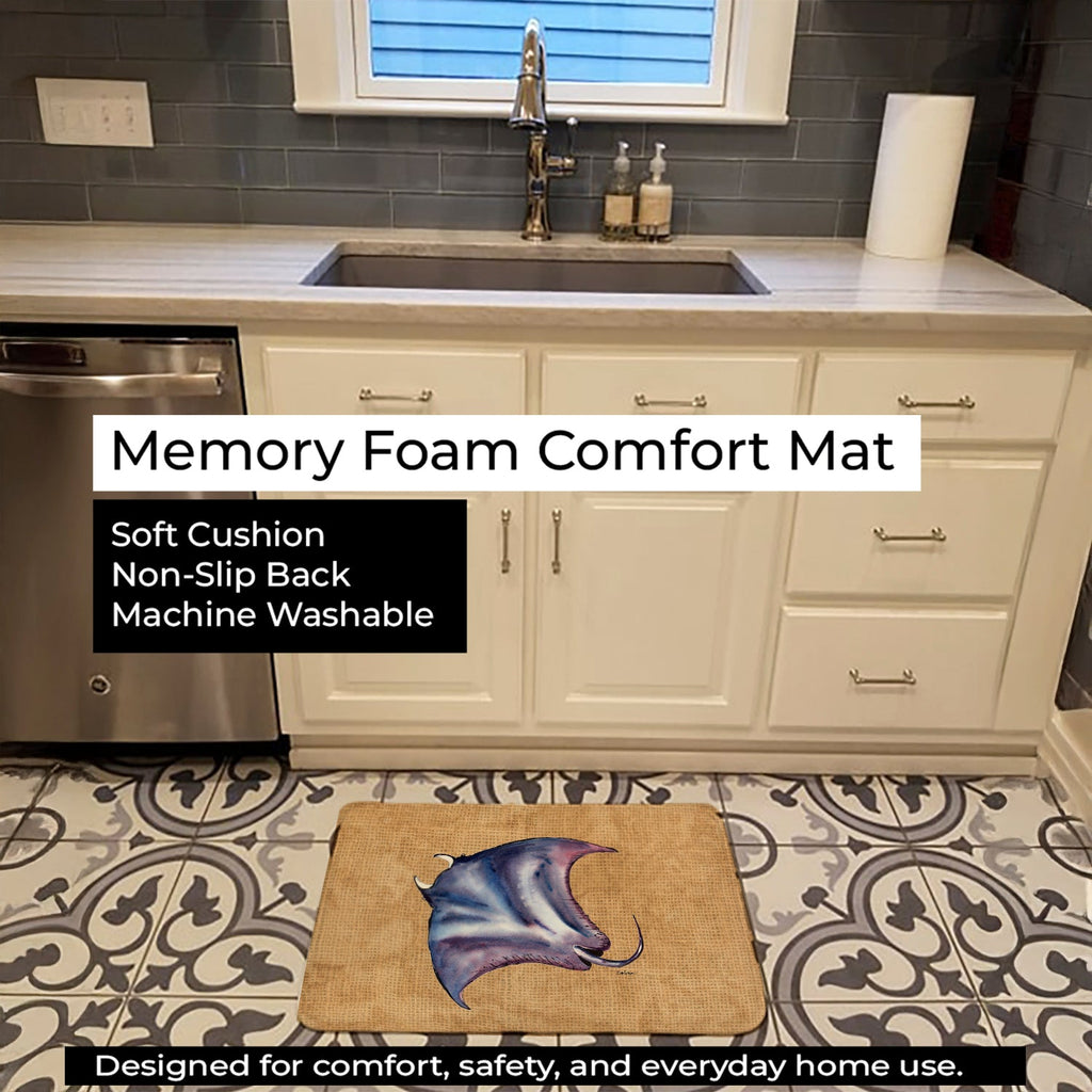 Stingray Memory Foam Kitchen Mat Machine Washable Anti-Fatigue Cushion Comfort Bath or Kitchen Rug