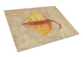 Blonde Ray Stingray Cutting Board Tempered Glass Kitchen Cutting Surface, Heat Resistant Chopping, Non-Slip Feet, Food Prep & Serving