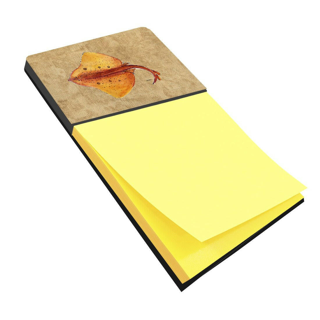 Blonde Ray Stingray Watercolor Sticky Note Holder Refillable Dispenser Desk Accessory 3x3 Pad Gift