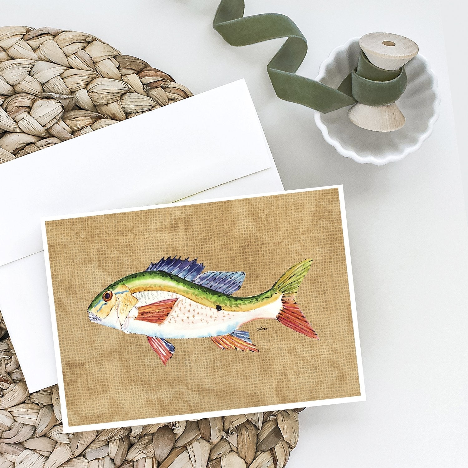 Rainbow Trout Greeting Cards Pack of 8 Blank Cards with Envelopes Whimsical A7 Size 5x7