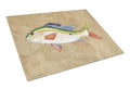 Rainbow Trout Cutting Board Tempered Glass Kitchen Cutting Surface, Heat Resistant Chopping, Non-Slip Feet, Food Prep & Serving