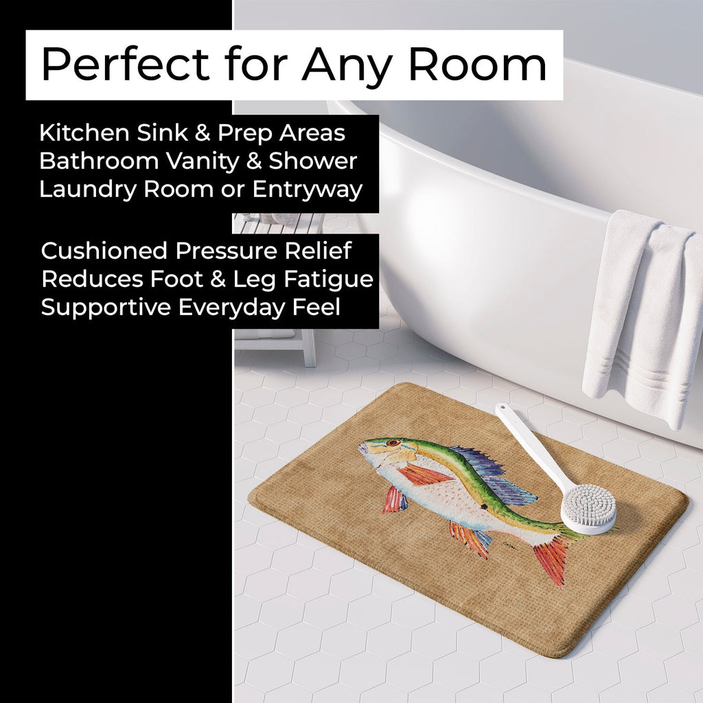 Rainbow Trout Memory Foam Kitchen Mat Machine Washable Anti-Fatigue Cushion Comfort Bath or Kitchen Rug