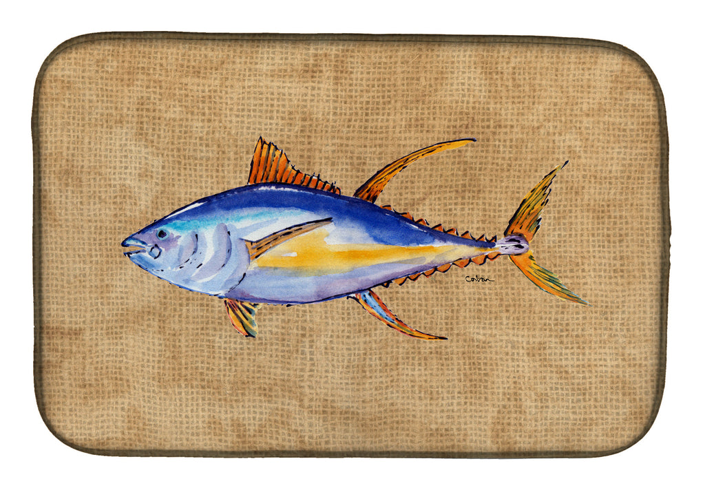 Tuna Fish Dish Drying Mat Absorbent Dish Drying Mat Pad for Kitchen Counter Dish Drainer Mat for Countertop, 14 x 21", Multicolor