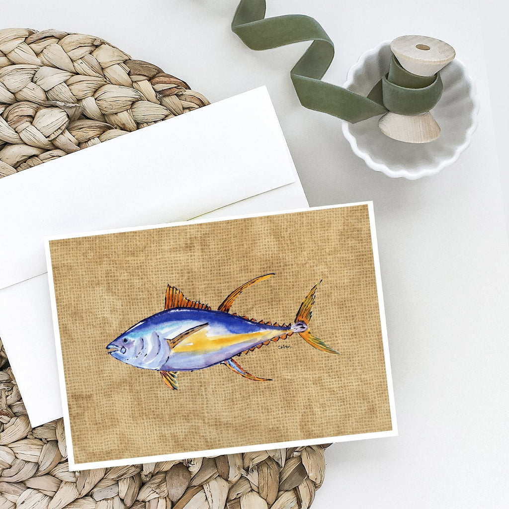 Tuna Fish Greeting Cards Pack of 8 Blank Cards with Envelopes Whimsical A7 Size 5x7
