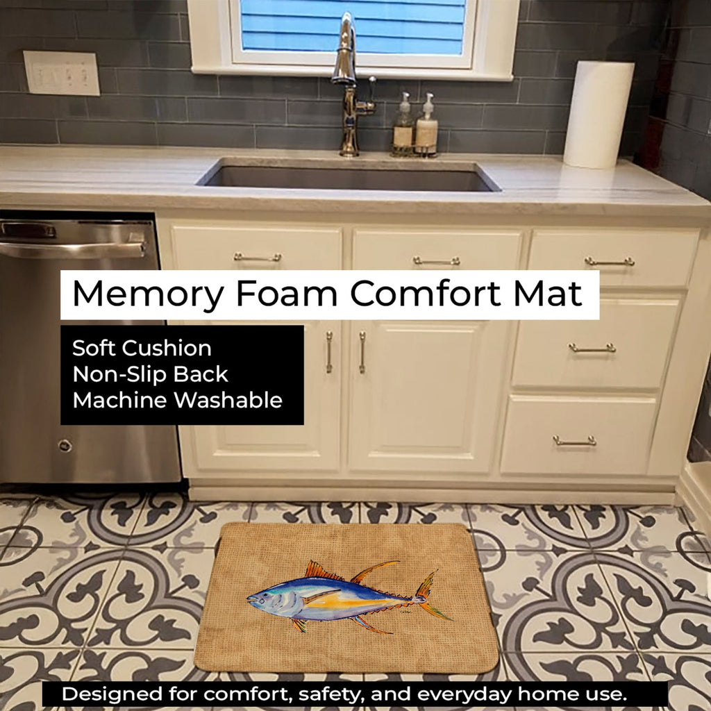 Tuna Fish Memory Foam Kitchen Mat Machine Washable Anti-Fatigue Cushion Comfort Bath or Kitchen Rug