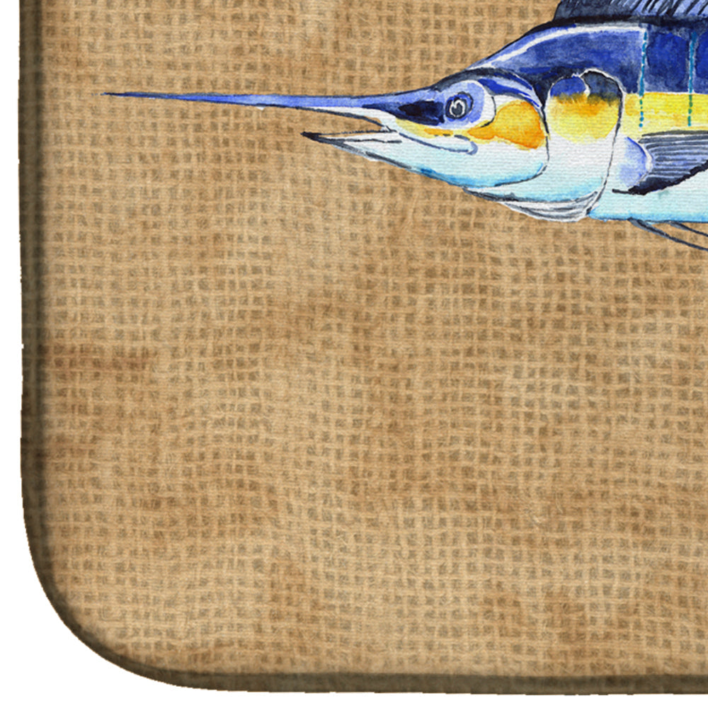 Blue Marlin Dish Drying Mat Absorbent Dish Drying Mat Pad for Kitchen Counter Dish Drainer Mat for Countertop, 14 x 21", Multicolor