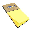 Blue Marlin Watercolor Sticky Note Holder Refillable Dispenser Desk Accessory 3x3 Pad Gift