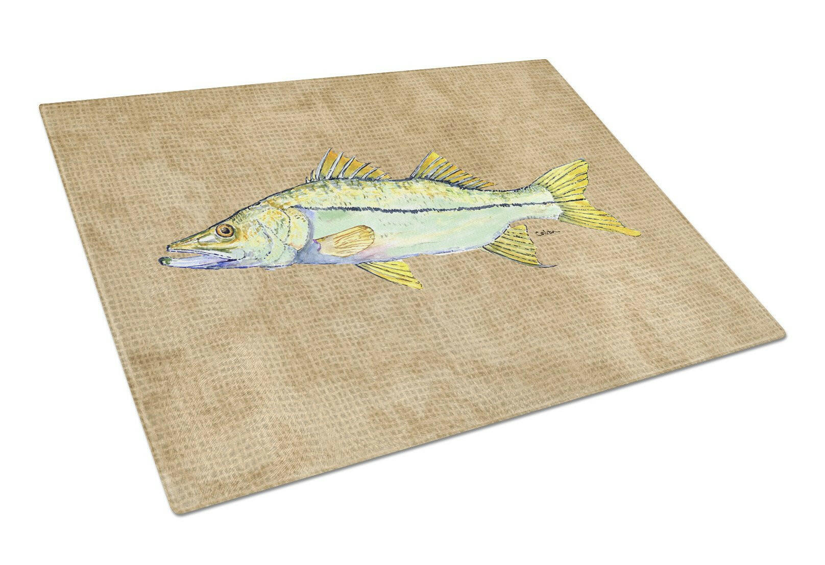 Snook Cutting Board Tempered Glass Kitchen Cutting Surface, Heat Resistant Chopping, Non-Slip Feet, Food Prep & Serving