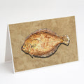 Flounder Greeting Cards Pack of 8 Blank Cards with Envelopes Whimsical A7 Size 5x7