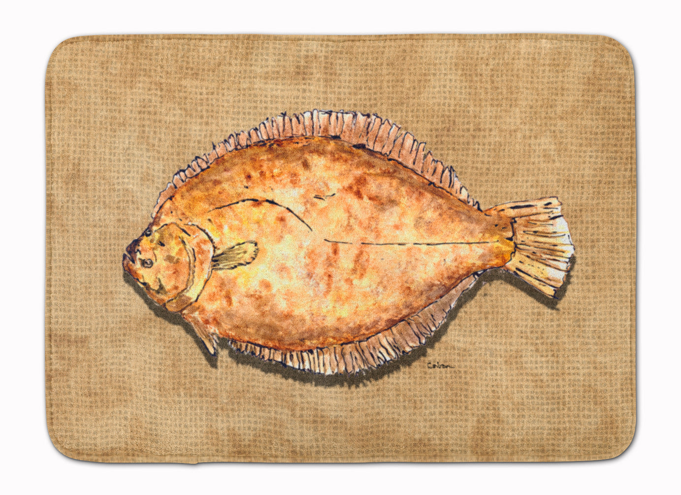 Flounder Memory Foam Kitchen Mat Machine Washable Anti-Fatigue Cushion Comfort Bath or Kitchen Rug
