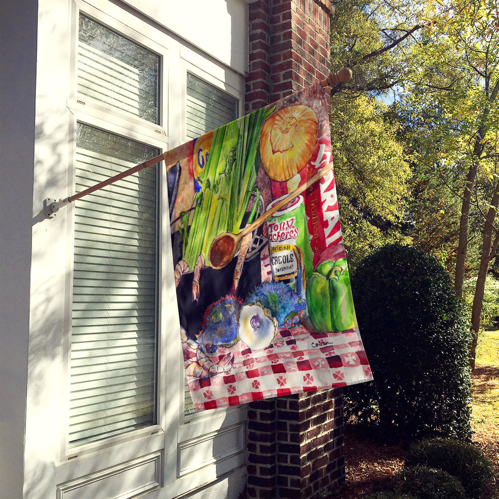 Recipe for Gumbo and Potato Salad House Flag 28x40 Porch Sleeve Pole Decorative Outside Yard Banner Artwork Wall Hanging, Polyester