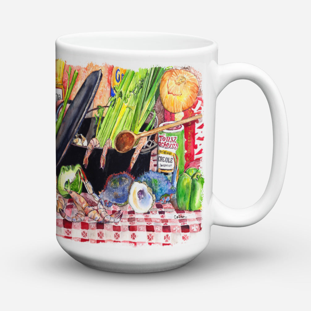 Gumbo and Potato Salad Ceramic Coffee Mug 15 oz Decorative Large C Handle Mug Cup for Tea, Cocoa Hot Chocolate
