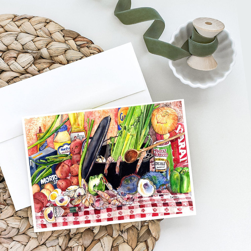 Gumbo and Potato Salad Greeting Cards Pack of 8 Blank Cards with Envelopes Whimsical A7 Size 5x7