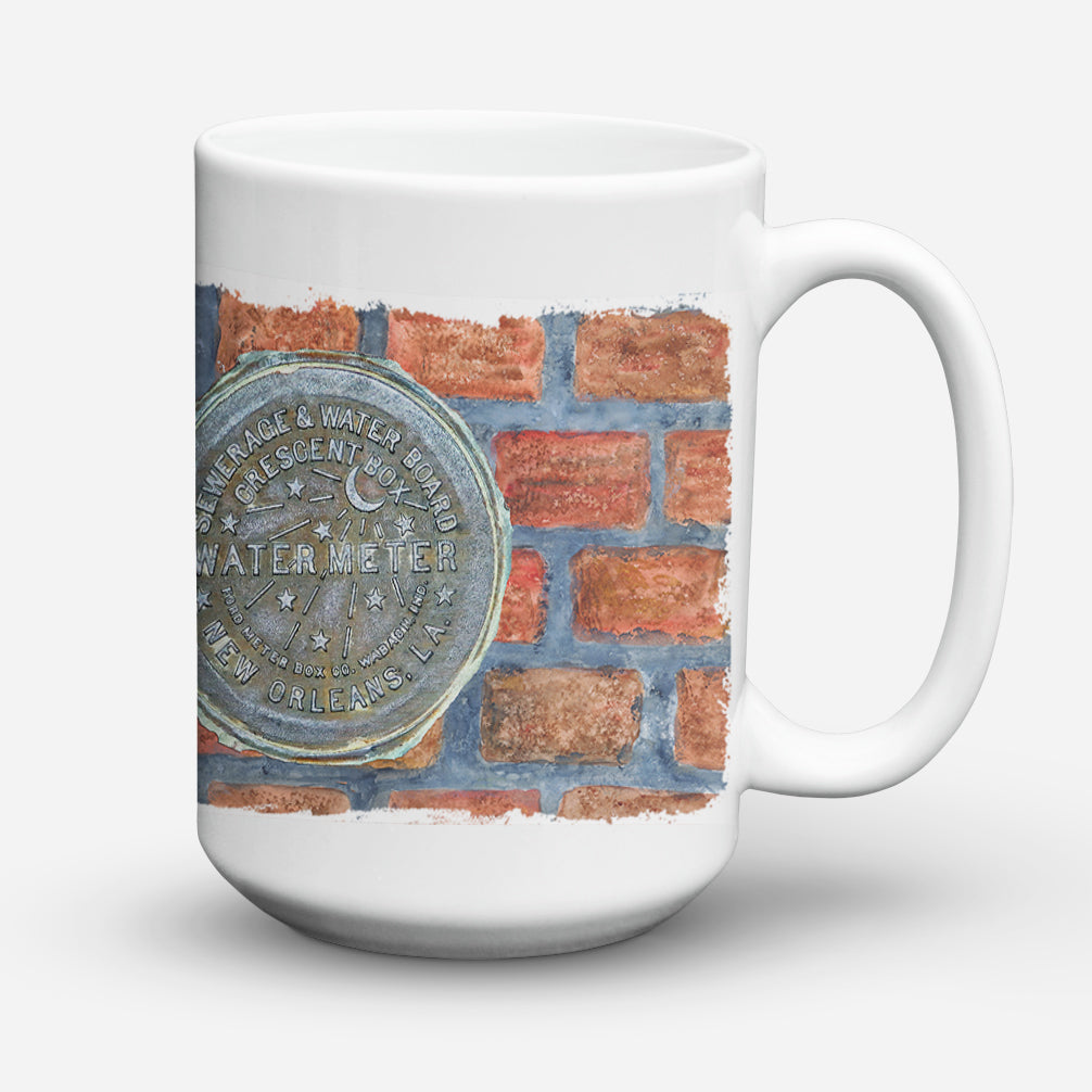 New Orleans Watermeter on Bricks Ceramic Coffee Mug 15 oz Decorative Large C Handle Mug Cup for Tea, Cocoa Hot Chocolate