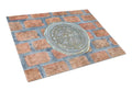 New Orleans Watermeter on Bricks Cutting Board Tempered Glass Kitchen Cutting Surface, Heat Resistant Chopping, Non-Slip Feet, Food Prep & Serving