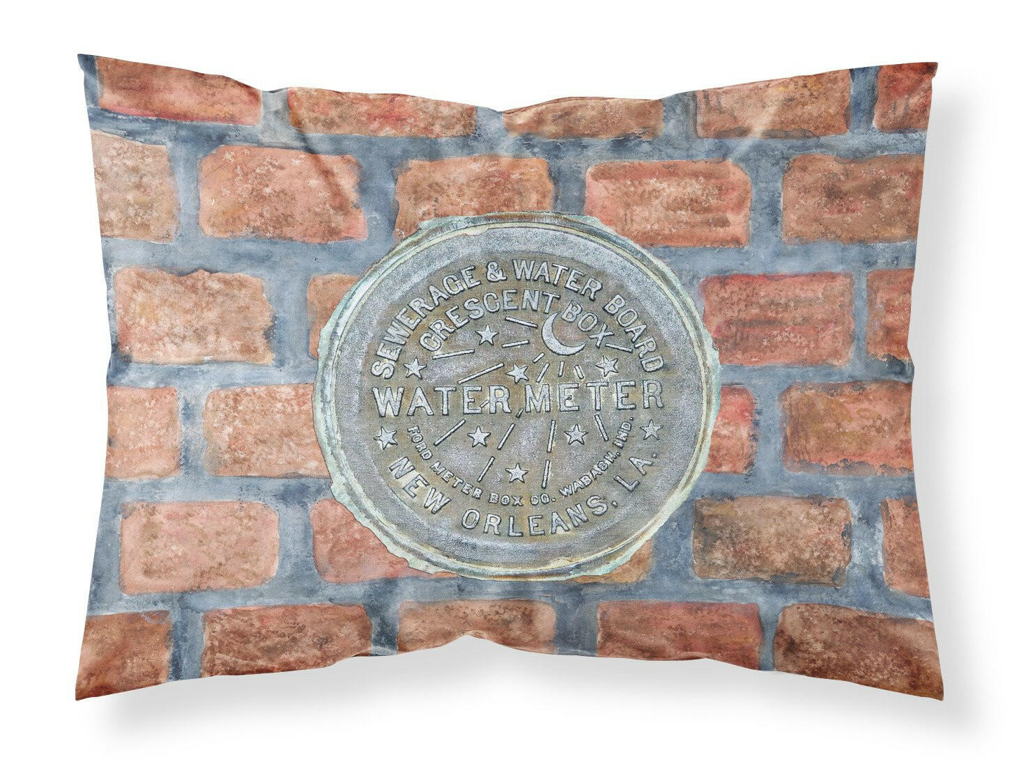 New Orleans Watermeter on Bricks Standard Pillowcase Lightweight Super Soft Easy Care Decorative Artwork Pillowcase, Standard