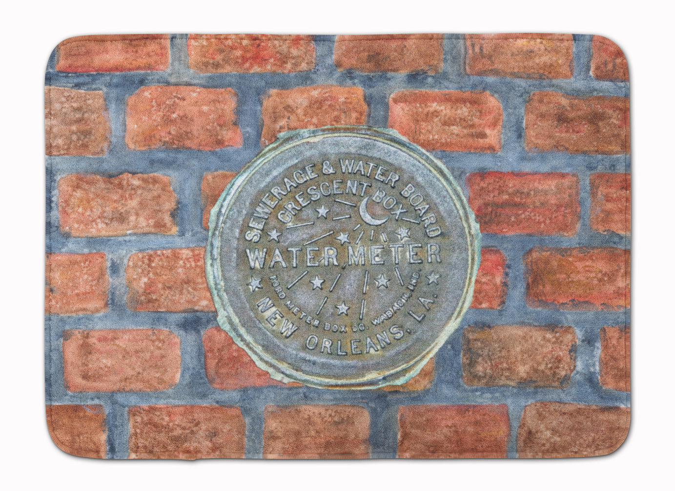 New Orleans Watermeter on Bricks Memory Foam Kitchen Mat Machine Washable Anti-Fatigue Cushion Comfort Bath or Kitchen Rug