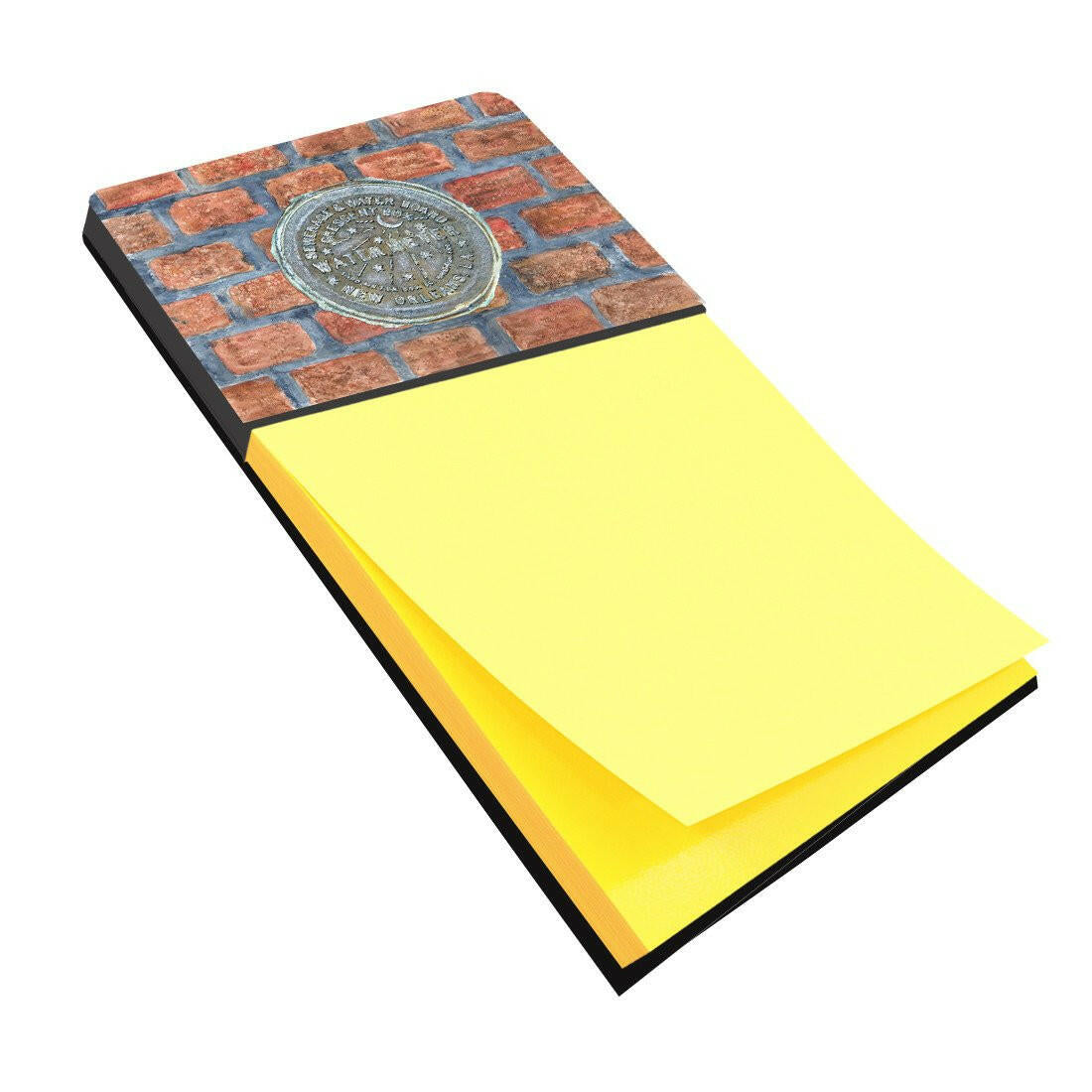 New Orleans Watermeter on Bricks Watercolor Sticky Note Holder Refillable Dispenser Desk Accessory 3x3 Pad Gift
