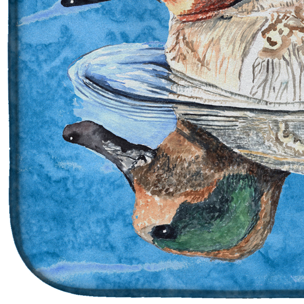 Teal Duck Dish Drying Mat Absorbent Dish Drying Mat Pad for Kitchen Counter Dish Drainer Mat for Countertop, 14 x 21", Multicolor