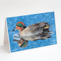 Teal Duck Greeting Cards Pack of 8 Blank Cards with Envelopes Whimsical A7 Size 5x7